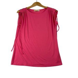 Michael Kors Short‎ Sleeve Blouse sz Medium Hot Pink